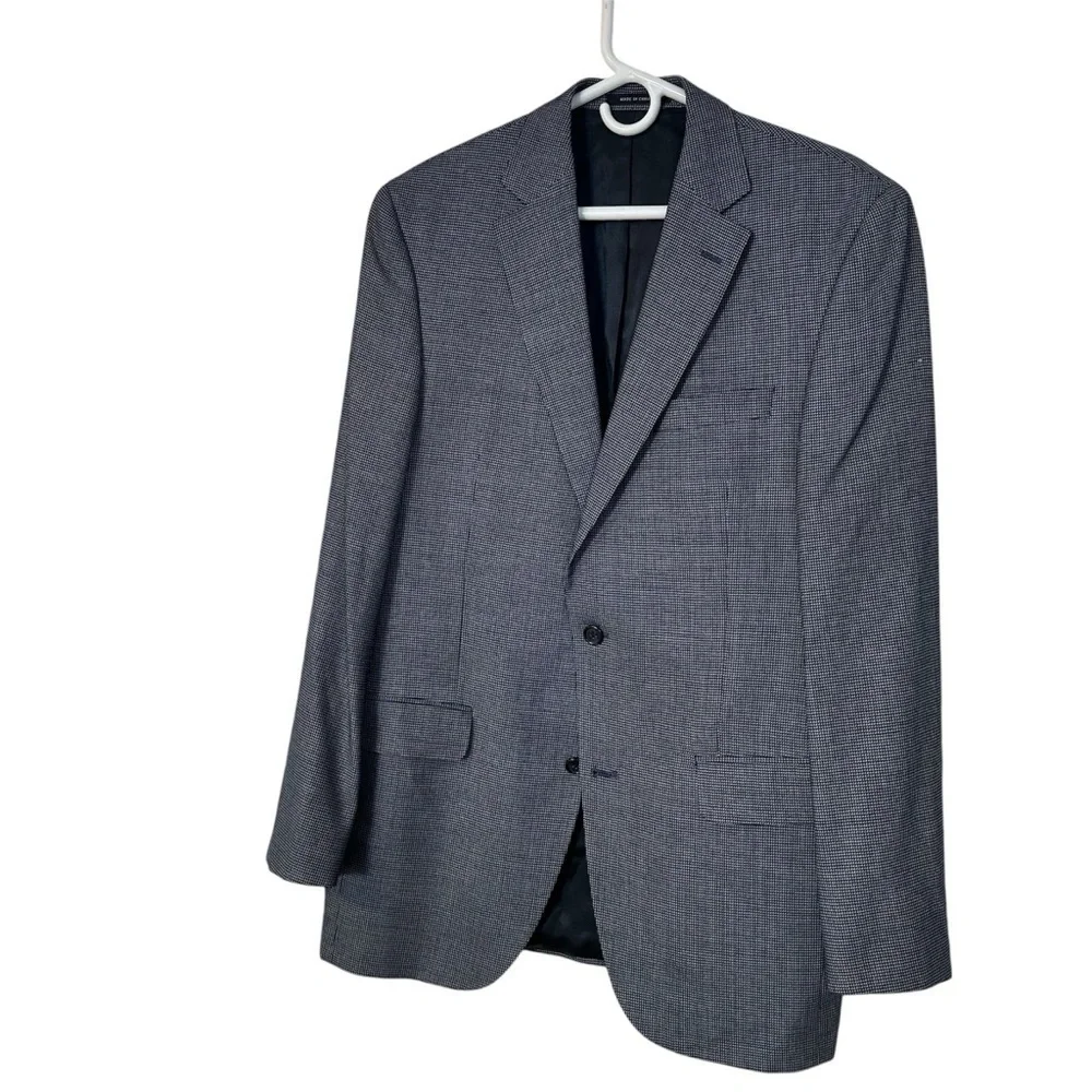Daniel Cremieux Blazer Loro Piana Blue Gray Houndstooth Size 40L